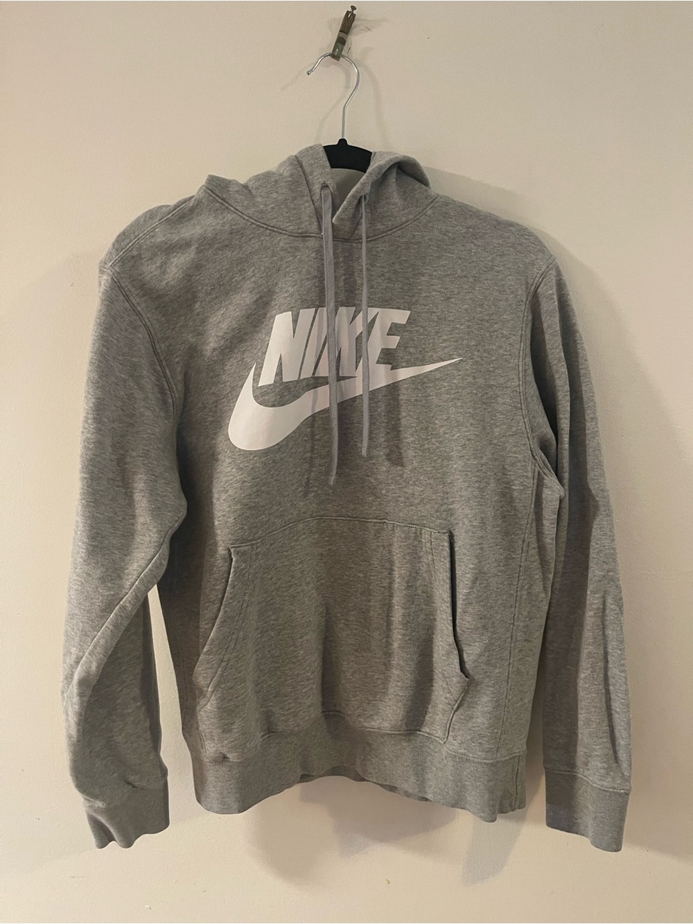 Nike Grey Pullover Hoodie with White Logo